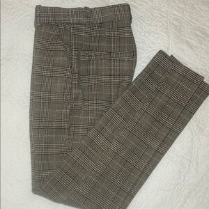 H&M Women's Plaid Brown Trousers
